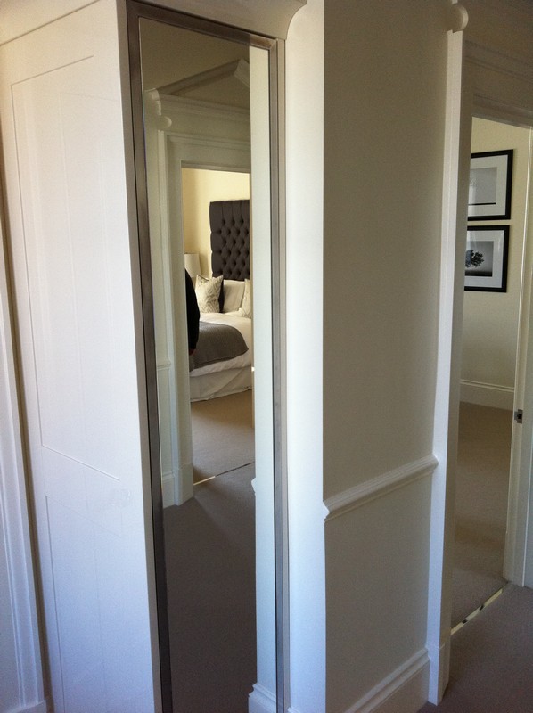 Full-length wardrobe mirror fitted in Chiswick home
